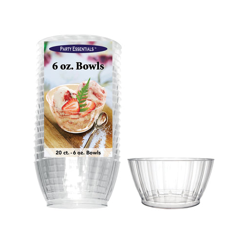 CLEAR DELUXE/ELEGANCE BOWLS 6 OZ. 20 CT.