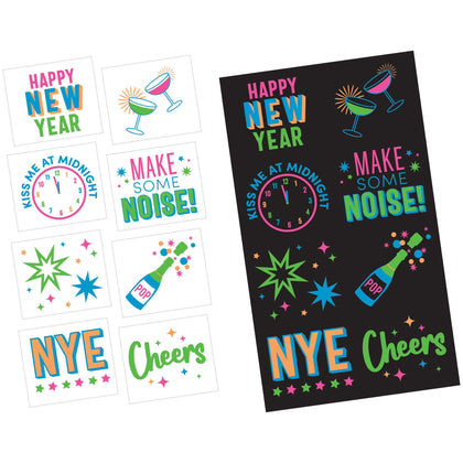 NYE Glow-in-the-Dark Tattoos 8ct