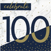 Navy & Gold 100 Luncheon Napkins 16ct | Milestone Birthday