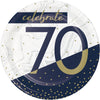 Navy & Gold Milestone 7in Paper Plate 8ct | 70thNavy & Gold Milestone 7in Paper Plate 8ct | 70th