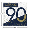 Navy & Gold 90 Luncheon Napkins 16ct | Milestone Birthday