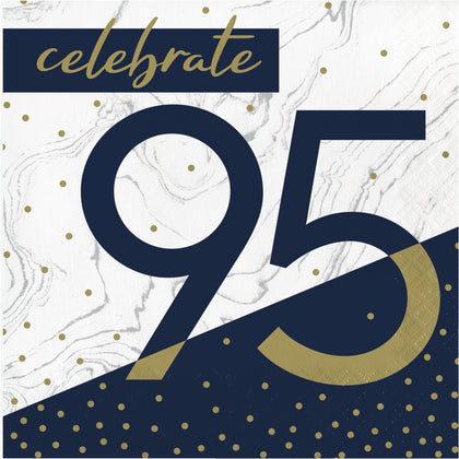 Navy & Gold 95 Luncheon Napkins 16ct | Milestone Birthday