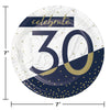 Navy & Gold Milestone 7in Paper Plate 8ct | 30th
