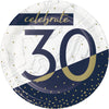 Navy & Gold Milestone 7in Paper Plate 8ct | 30th