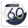 Navy & Gold Milestone 7in Paper Plate 8ct | 60th