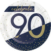 Navy & Gold Milestone 7in Paper Plate 8ct | 90th