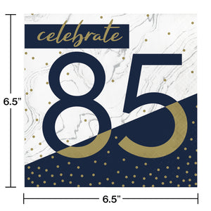 Navy and Gold 85 Luncheon Napkins 16ct | Milestone Birthday