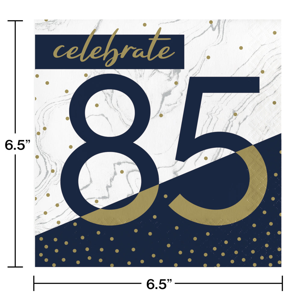 Navy and Gold 85 Luncheon Napkins 16ct | Milestone Birthday