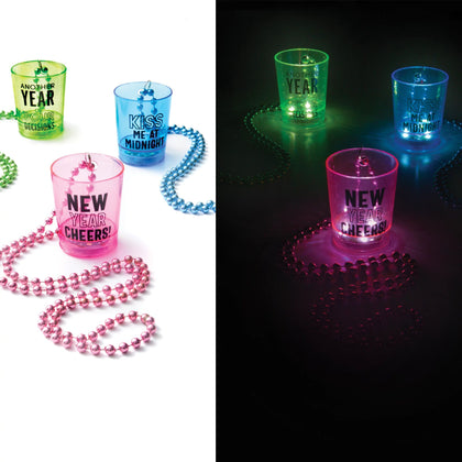 New Year's Light-Up Shot Glass Necklaces