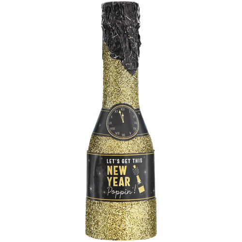 New Year's Mini Glitter Bottle Confetti Poppers 4 ct.