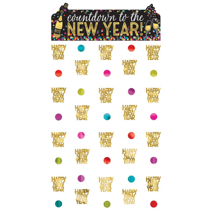 New Years Doorway Curtain - Colorful Confetti