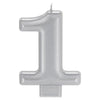Numeral Metallic Candle #1 | Silver
