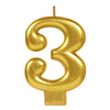Numeral Metallic Candle #3 | Gold