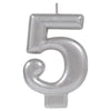 Numeral Metallic Candle #5 | Silver