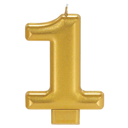 Numeral Metallic Candle #1 | Gold