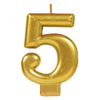 Numeral Metallic Candle #5 | Gold