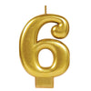 Numeral Metallic Candle #6 | Gold