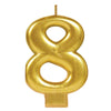 Numeral Metallic Candle #8 | Gold
