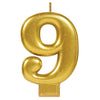 Numeral Metallic Candle #9 | Gold