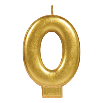 Numeral Metallic Candle #0 | Gold