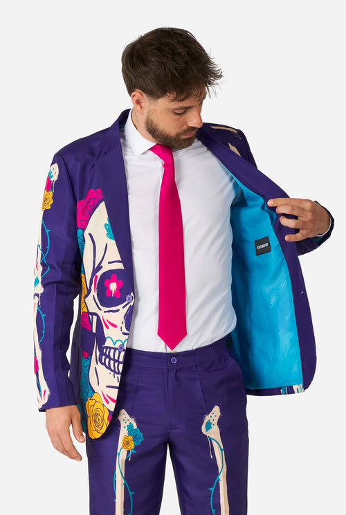 Sugar Skull Purple Suit | Adult (Clearance)