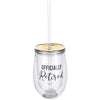 Officially Retired Stemless Wine Glass w/ Lid
