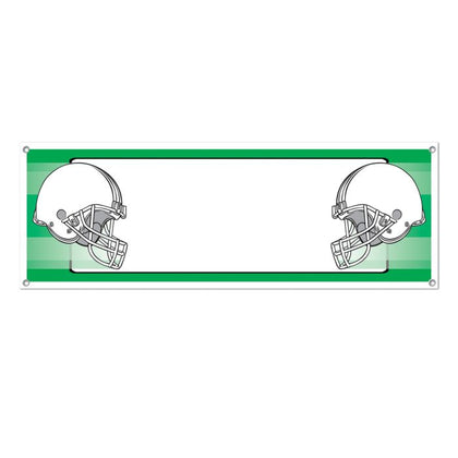 Opposing Helmets Sign Banner