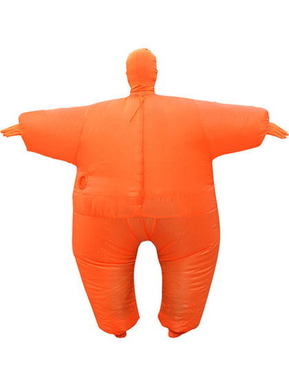 Orange inflatable costume on a white background