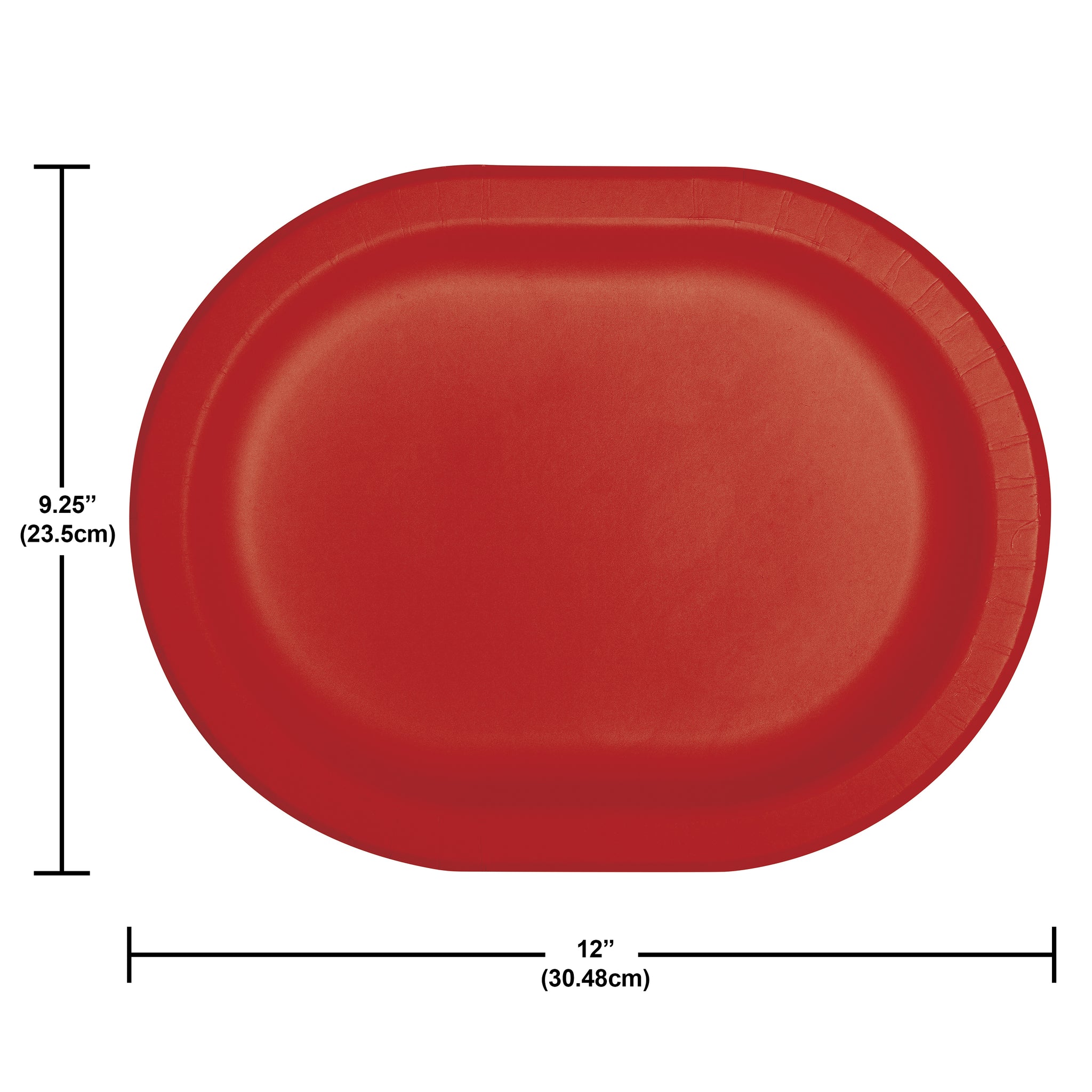 Oval 12in Paper Plates 8ct | Classic Red