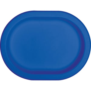 Oval 12in Paper Plates 8ct | Cobalt Blue