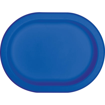 Oval 12in Paper Plates 8ct | Cobalt Blue