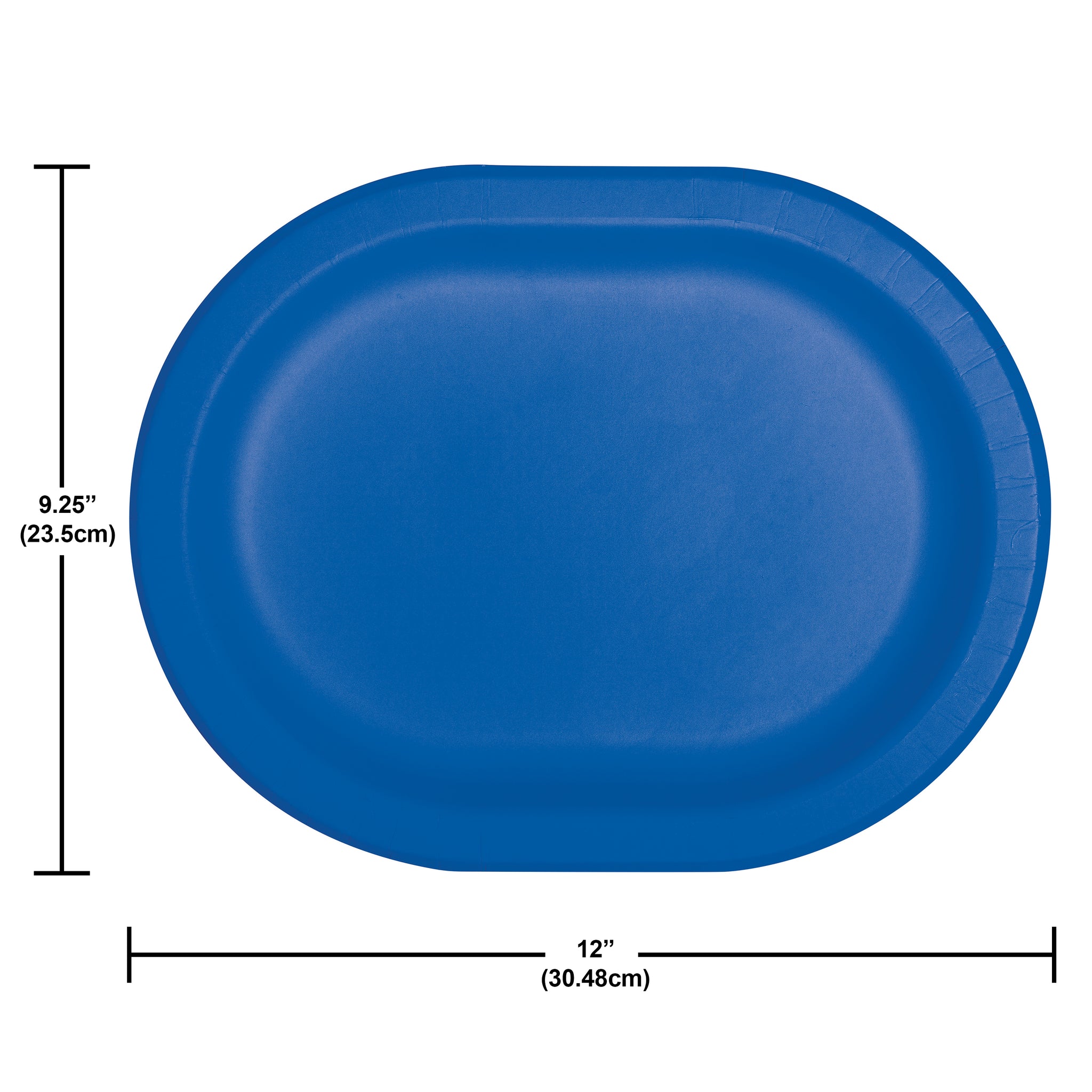 Oval 12in Paper Plates 8ct | Cobalt Blue