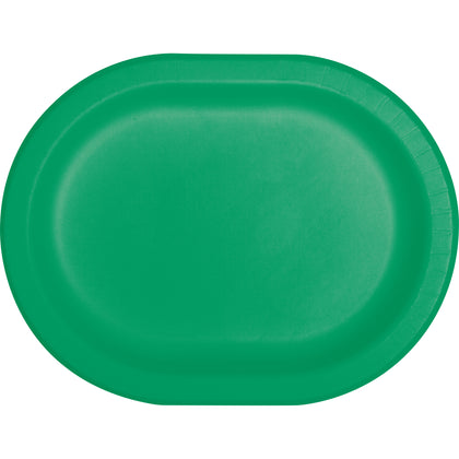 Oval 12in Paper Plates 8ct | Green