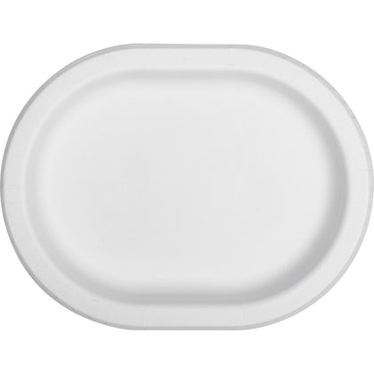 Oval 12in Paper Plates 8ct | White