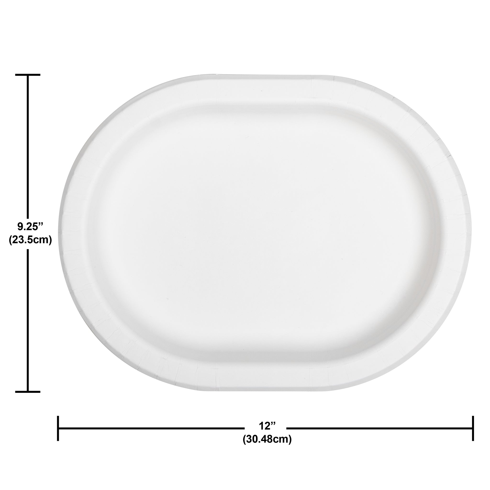 Oval 12in Paper Plates 8ct | White