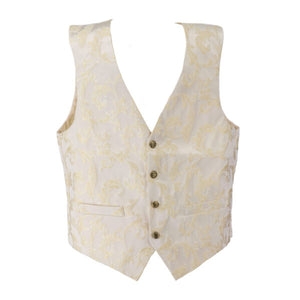 White vest with yellow pattern on a white background