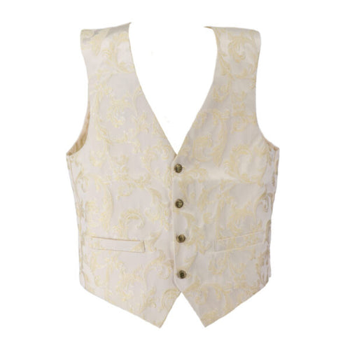 White vest with yellow pattern on a white background