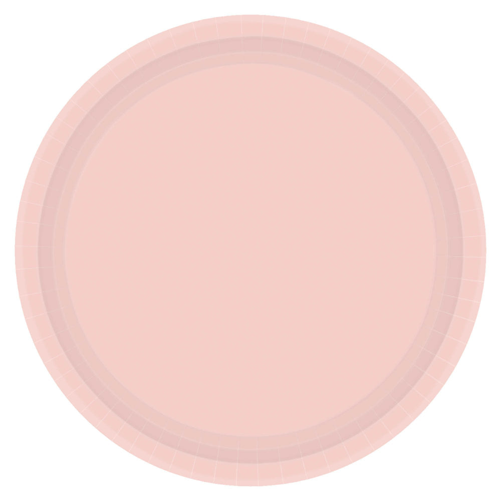 Pale Pink Value 7in Round Paper Plates 20ct
