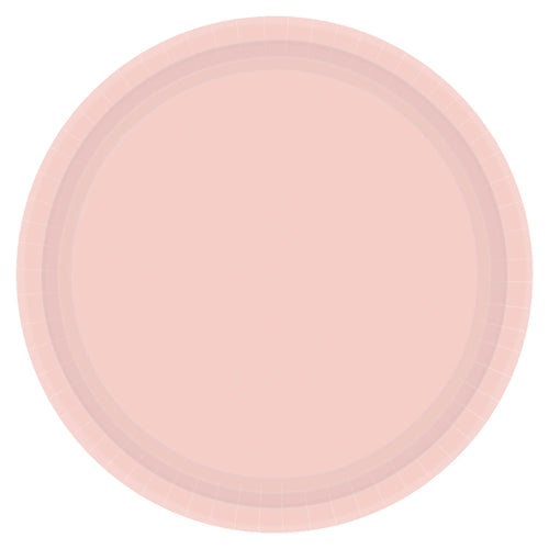 Pale Pink Value 7in Round Paper Plates 20ct