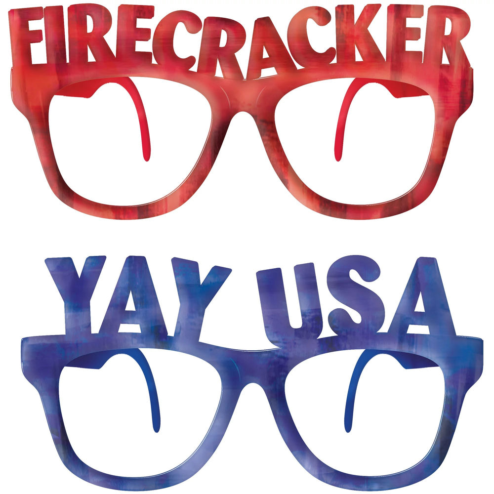 Patriotic Molded Words Glasses 6ct
