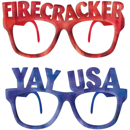 Patriotic Molded Words Glasses 6ct