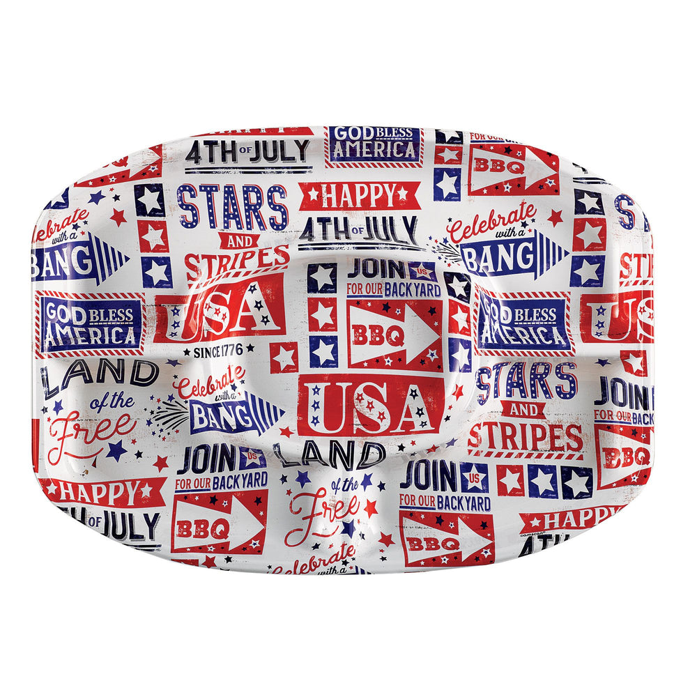 Patriotic Plastic Sectional Platter