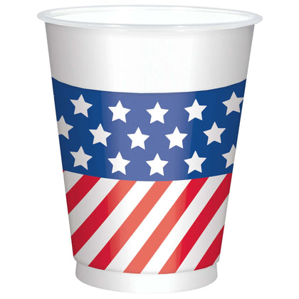 Patriotic Printed Plastic Cups 25ct