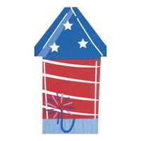 Patriotic USA Firecracker Shaped Fringed Guest Napkins  16ct