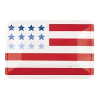 Patriotic USA Rectangular 9" x 6" Appetizer Plates  8ct