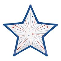 Patriotic USA Star Shaped 9.25" Dinner Plates  8ct - Foil Stamping
