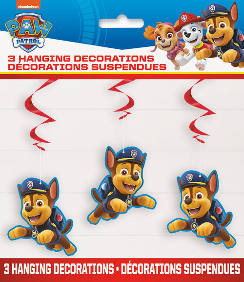 Paw Patrol Hanging Swirl Decorations  26"  3ct
