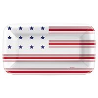 Peppy Patriotic 9" x 6" Rectangular Appetizer Plates  8ct