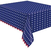 Peppy Patriotic Scalloped Rectangular Paper Table Cover  54" x 84"