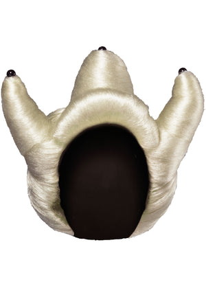 Decorative item shaped like a bear paw with a black interior on a white background